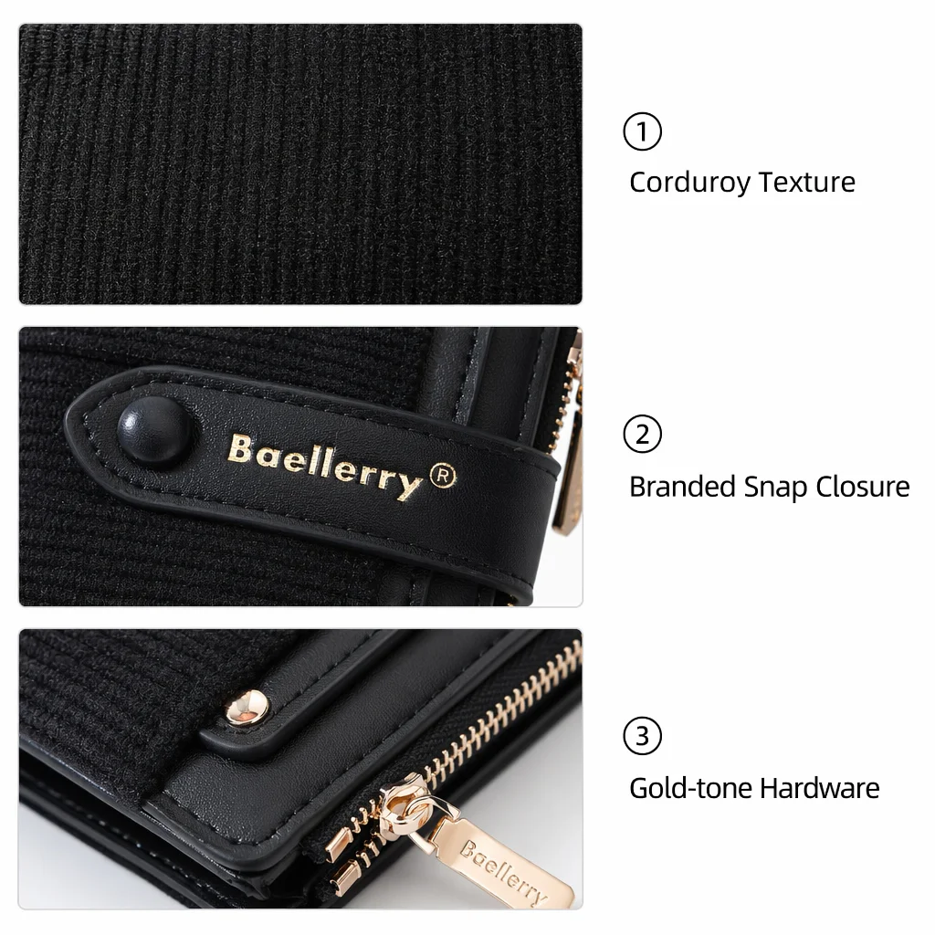1Pcs Retro Corduroy Pu Patchwork Women's Mini Wallet, Detachable Independent Card Holder, Commuter Travel Vacation Wallet, Cute Coin Purse for Girls