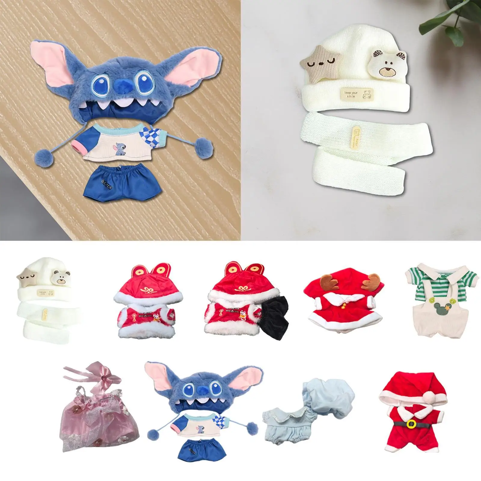 

Plush Doll Your Own Dolls Educational for Little Girls Photo Props Fashion Pretend Play Costumes for 17cm Dolls