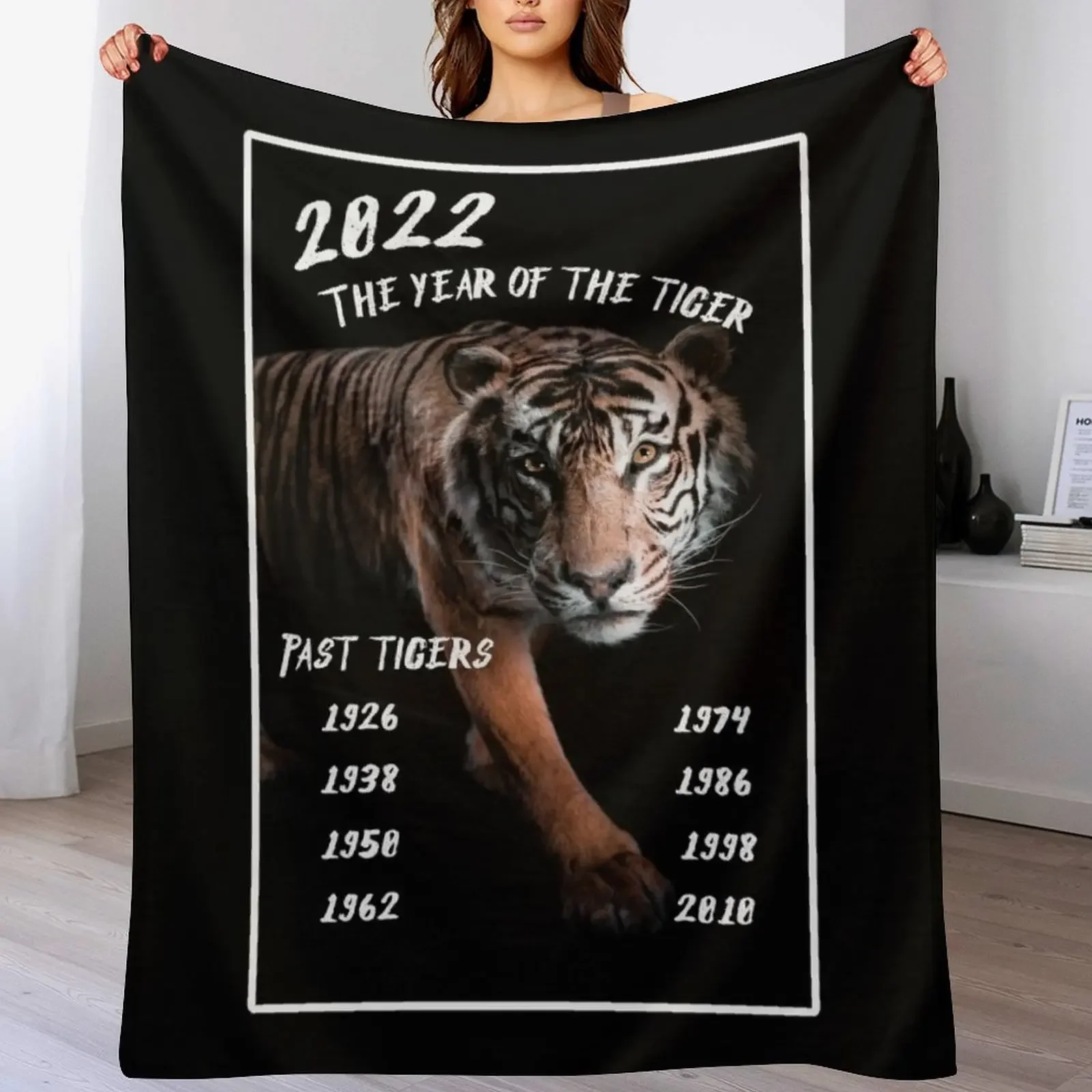 

New 2022 The Year Of The Tiger And Past Tiger Years Throw Blanket anime Moving Multi-Purpose Sofa Blankets