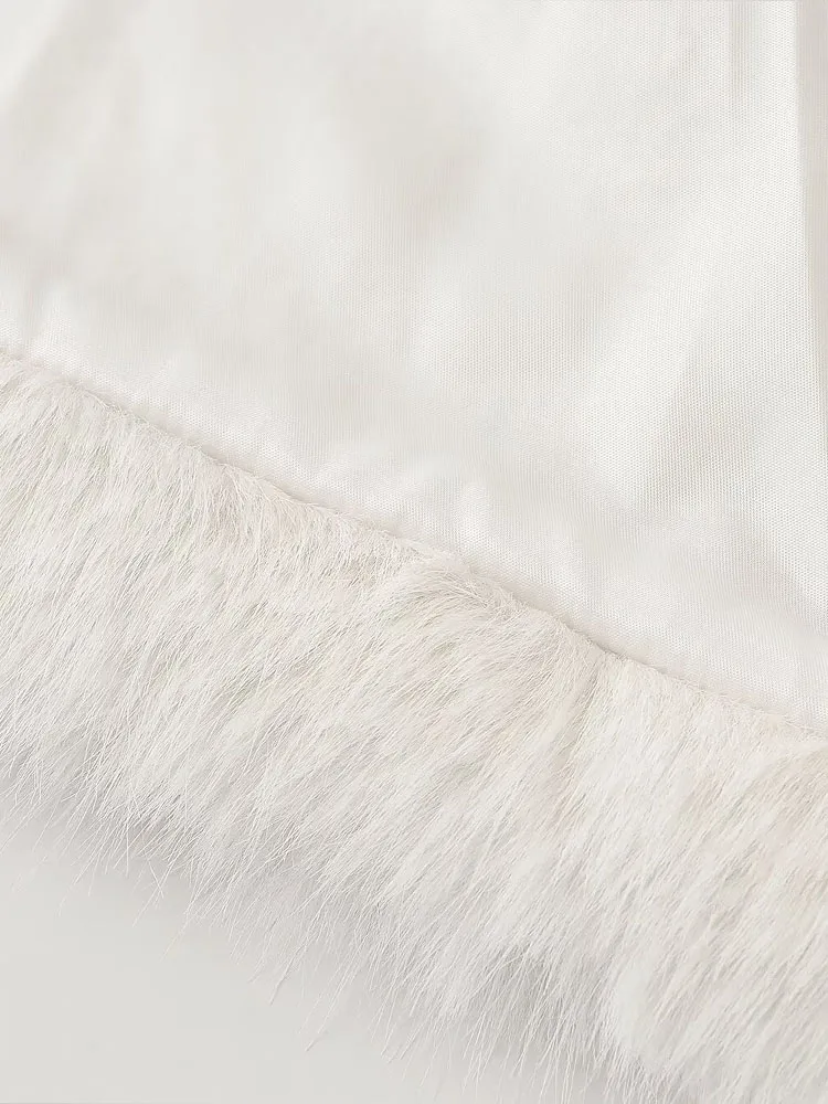 2024 autumn and winter new women's clothing all-match retro loose casual long-sleeved artificial fur effect coat