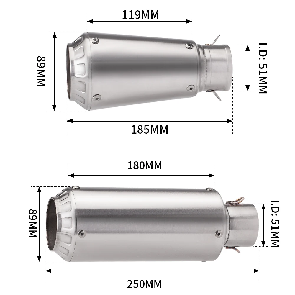 51mm Universal Motorcycle Exhaust Pipe Muffler C14 Exhaust Escape Moto for CBR650 MT07  Z650 R1 R3 R6 CBR300 z900