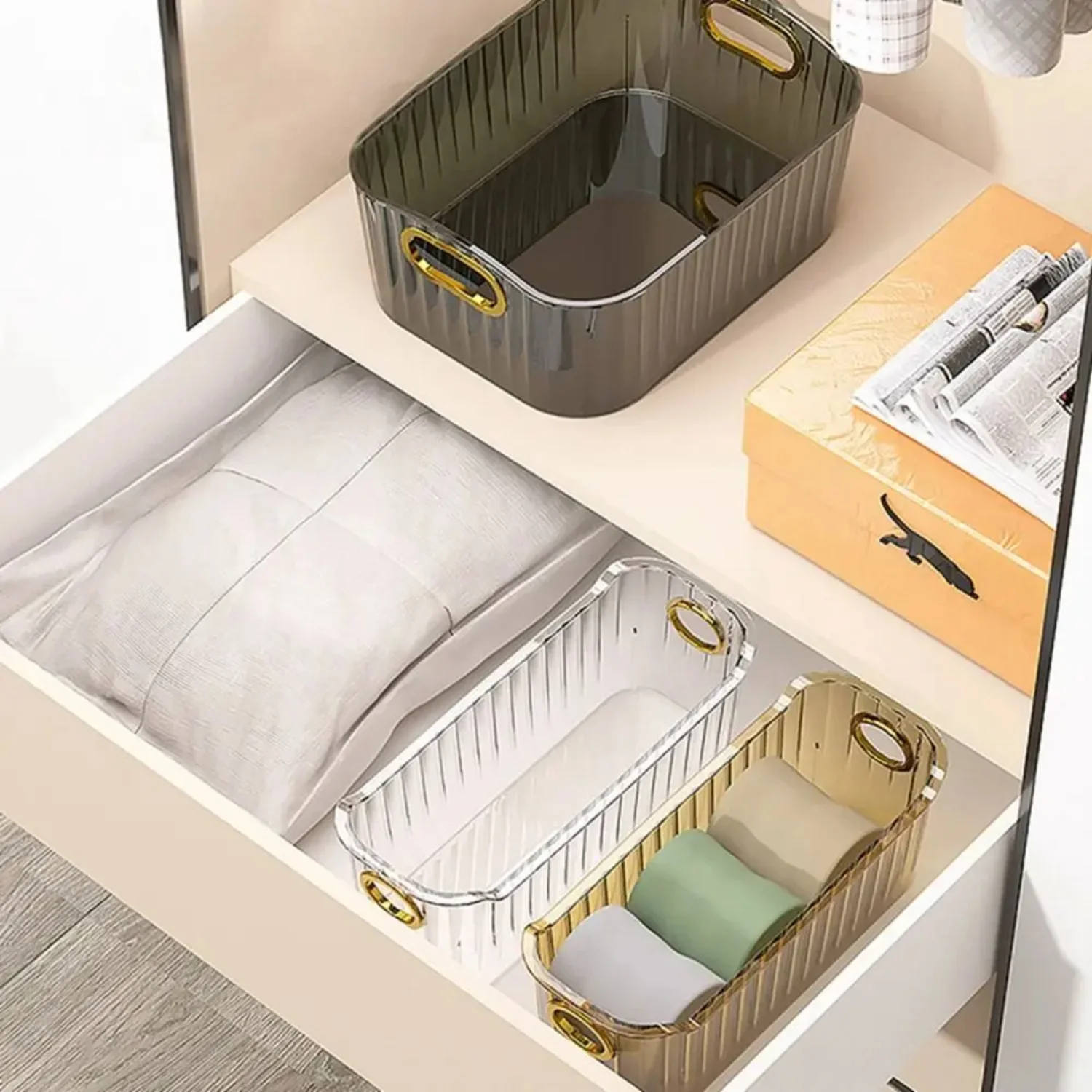 Desktop Cosmetics  Box Acrylic Bathroom  Drawer Sundries Snack Makeup  Basket Organizer Rack