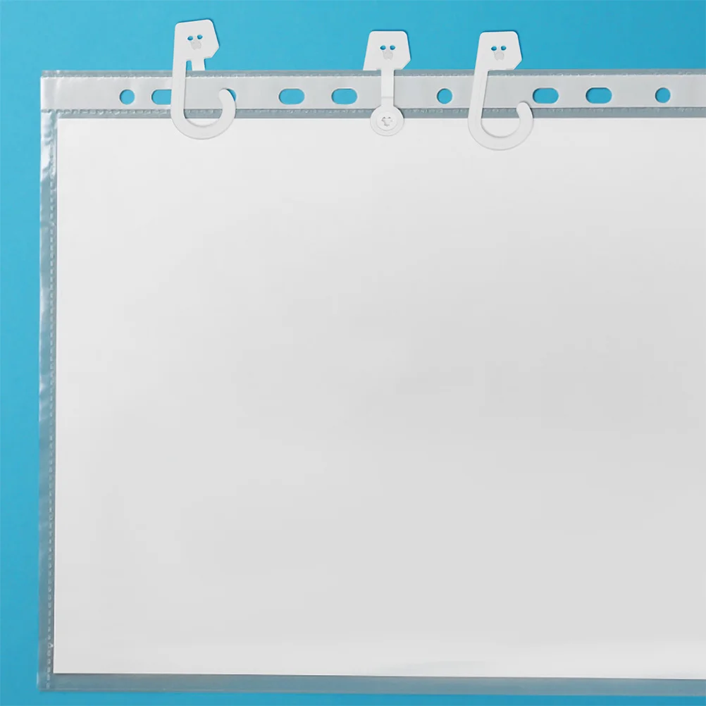 

300pcs Plastic Hooks For Document Bags Heavy Duty Hanger Clips Space Saving Organizer Display Rack Hook For Document Holders