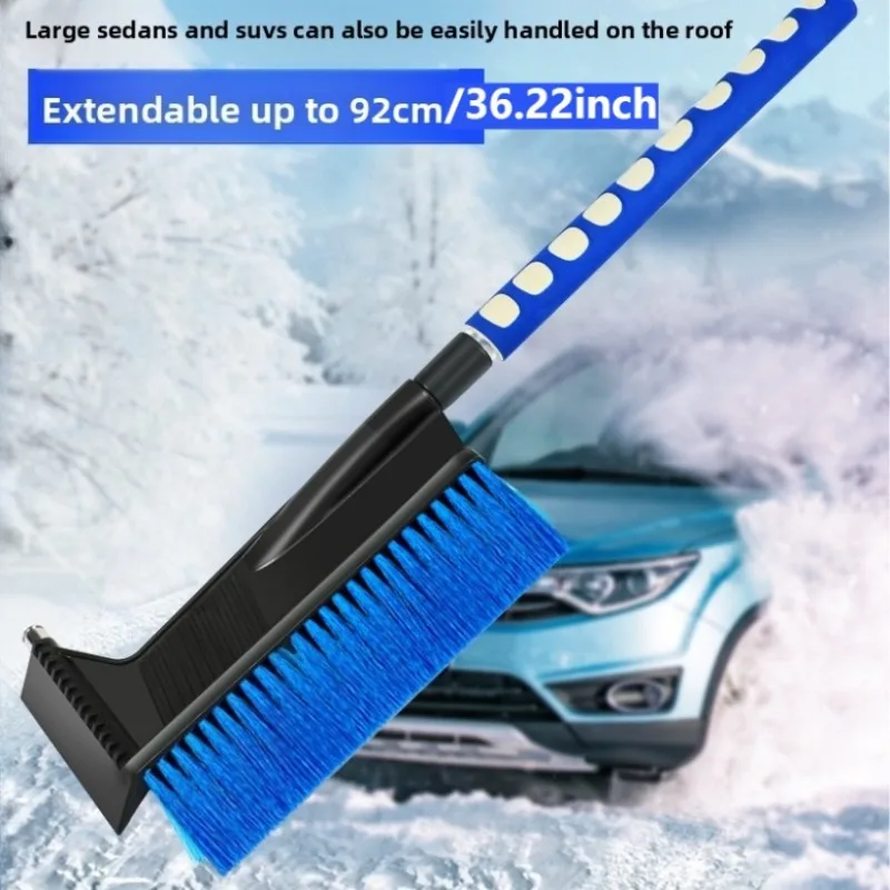 1PC Car snow shovel multi-functional ice removal sweeper with safety hammer snow removal brush retractable snow removal shovel