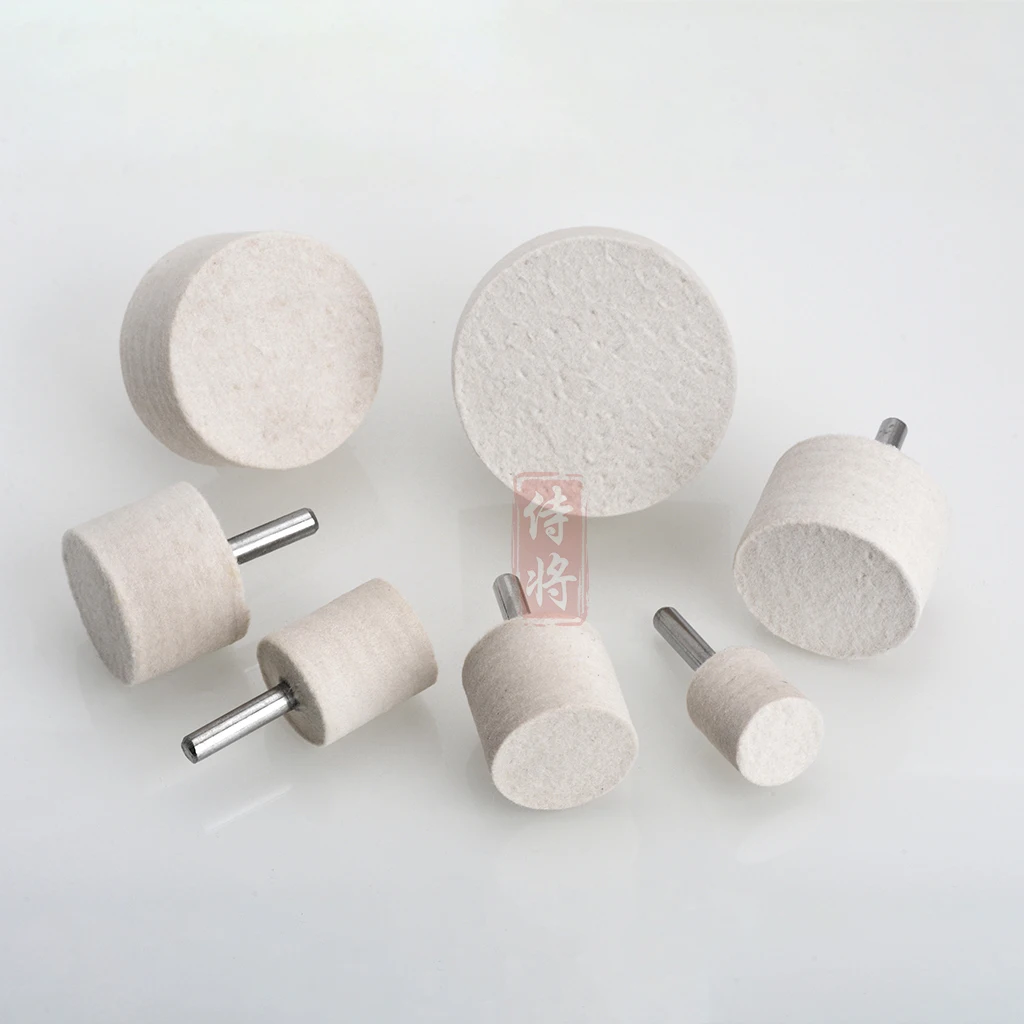6mm Shank Wool Felt Mounted Polishing Buffing Wheel Grinding Head Felt Brush For Polishing Wheel Dremel Mold Drill Rotary Tool