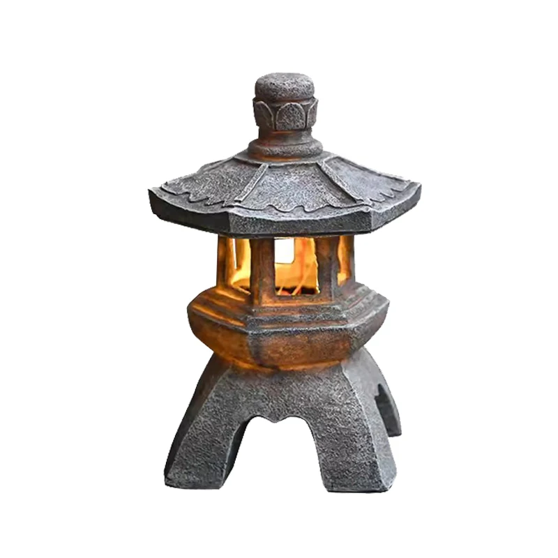 Chinese Style Stone Tower Decoration, Solar Palace Lamp, Courtyard Garden Layout, Homestay, Japanese Style Decoration