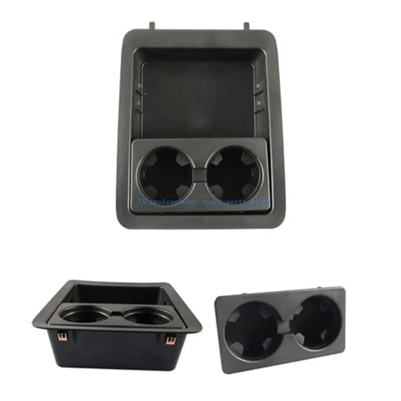 41XA ABS Plastic Center Console Cup Insert with Two Drink Wells, Recessed Small-Item Tray, Removable Washable Pads, and Direct
