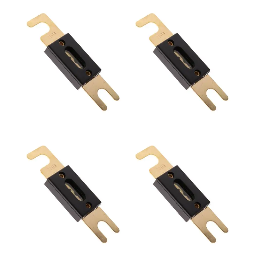 Car ANL Fuses 200 Amp Gold Plated Blade Fuses Holder Distribution Flat Automotive Fuse for Truck SUV DC Accessories