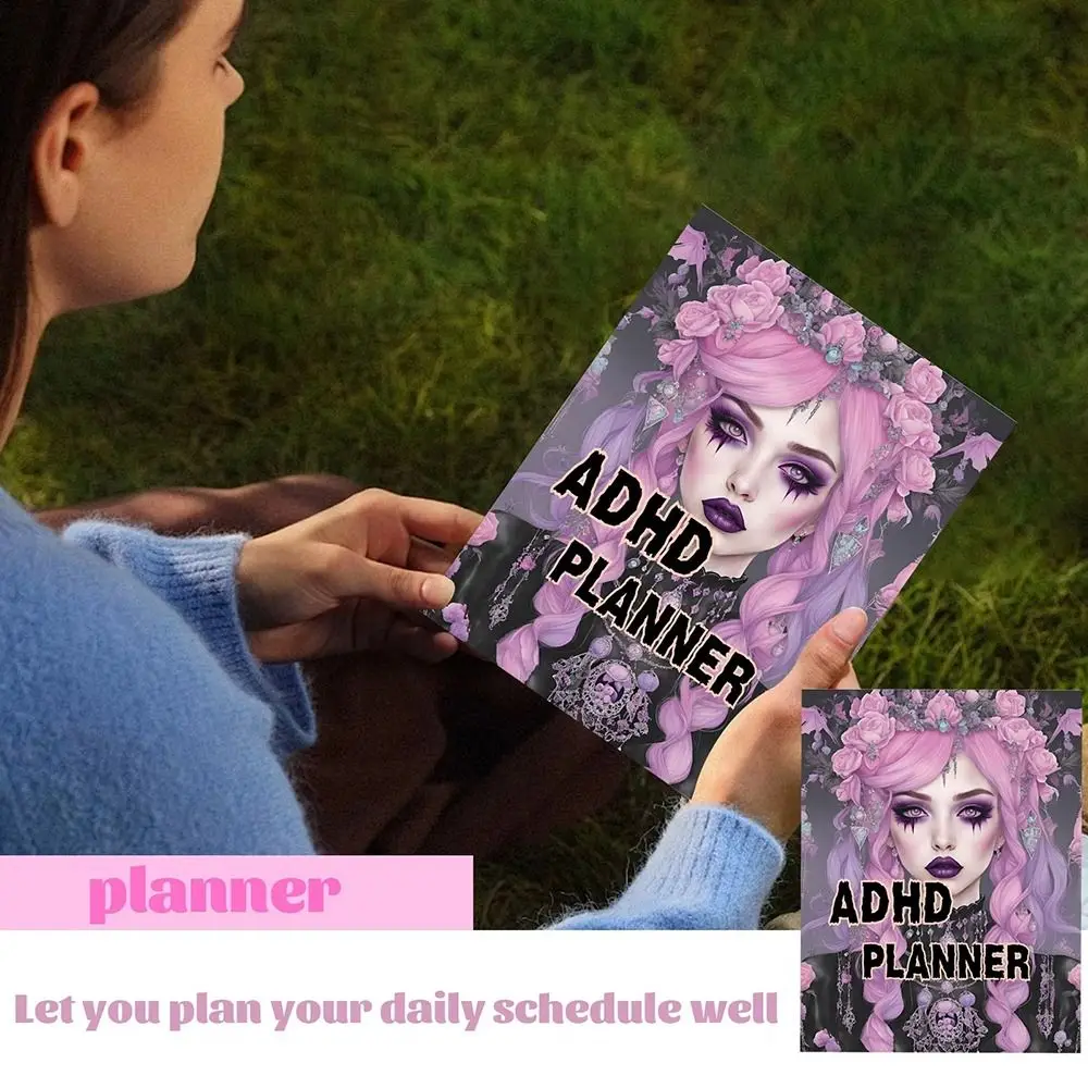 To Do List Pastel Goth ADHD Planner Helps Manage 43 Page ADHD Notebook Time Organizer Editable Plan Notebook Stationery