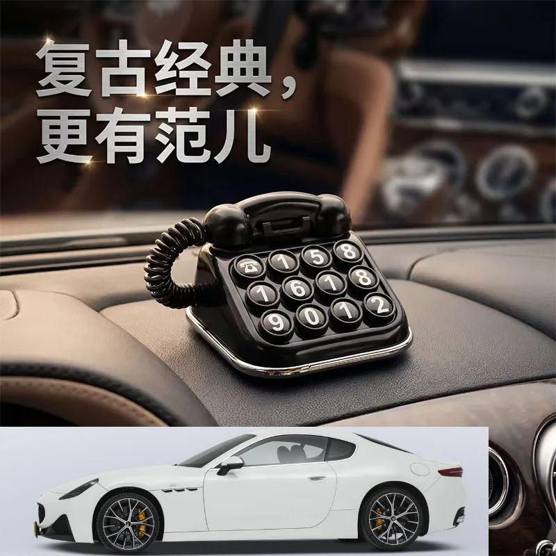 FOR Maserati Parking Number Plate, Creative Moving Sign, Car Phone Number Sign, Hidden Number Design, Car Interior Decoration