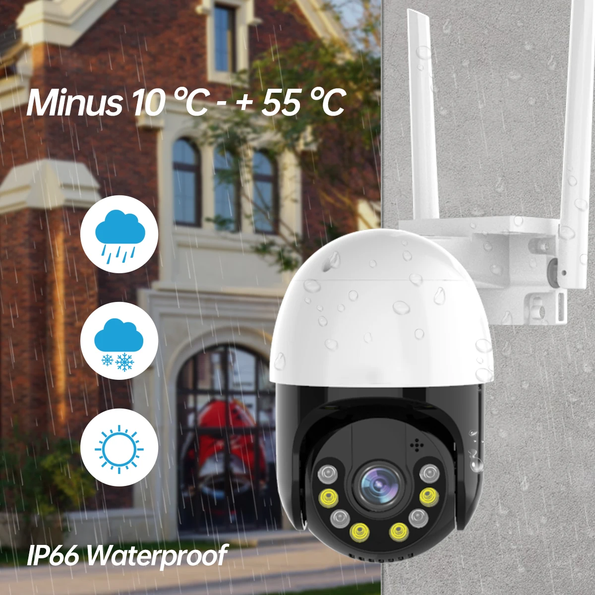 8MP Outdoor Wireless WIFI IP Camera ICSee Smart Home Color Night Vision 4K Security Protection Camera Waterproof