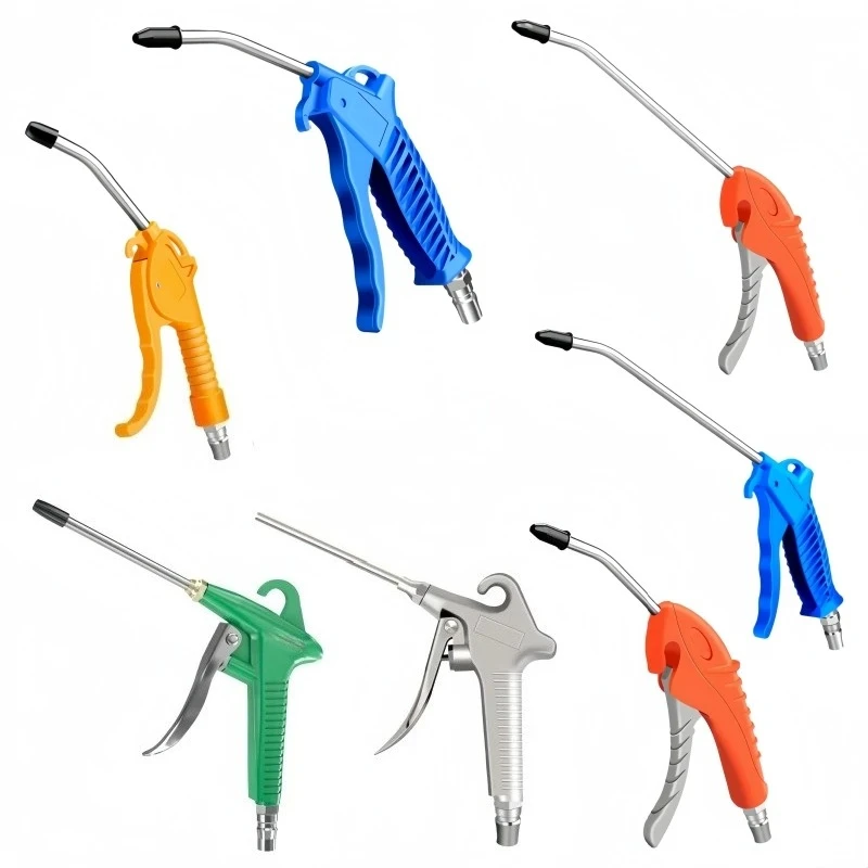 Pistola de polvo de aire de alta presión para compresores, pistola de eliminación de polvo de alto flujo con boquilla en ángulo, herramientas de Hardware neumáticas largas y cortas