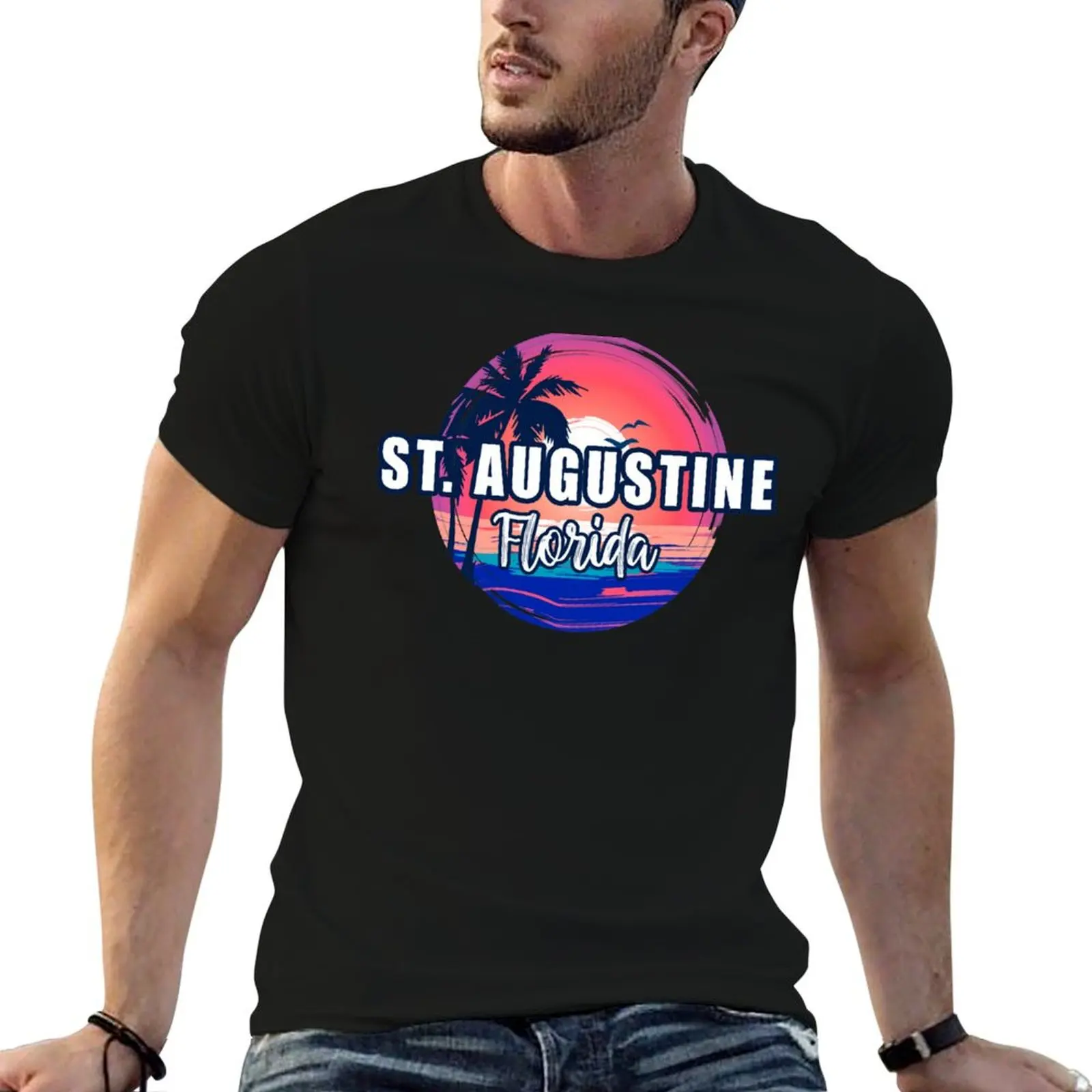 

ST. AUGUSTINE Beach Florida Sunset Surf T-Shirt graphic t shirt vintage tops graphic t shirts mens graphic t-shirts hip hop