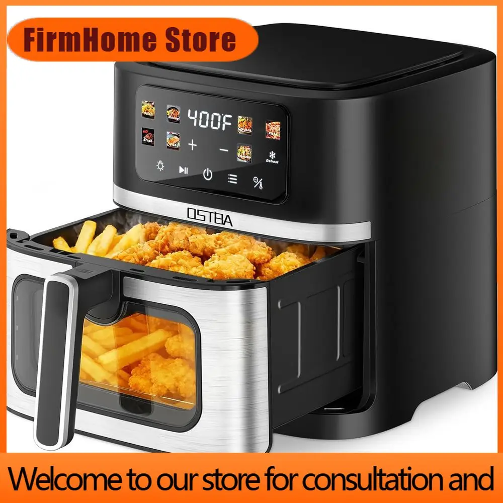 FirmHome Store8.5 Quart Large Capacity Air Fryer With Transparent Window, 1700W, Single Basket, Digital Touch Controls, 8 Cookin