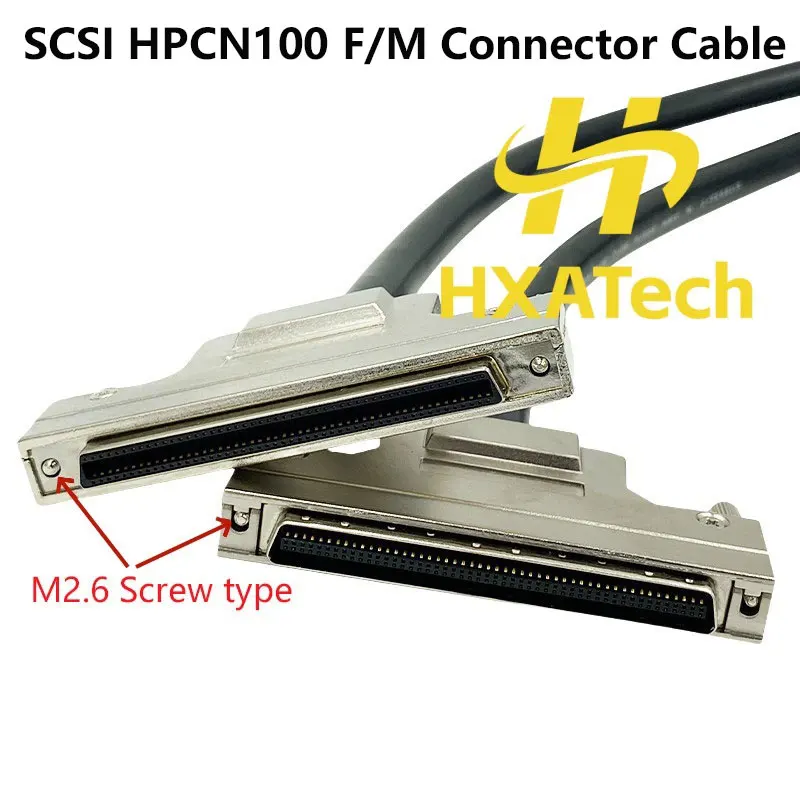 HXATech- SCSI HPCN100 Pin Female to Male Connector Cable Screw Type SCSI HPCN100 Pin Female to Female Extension Power Cable