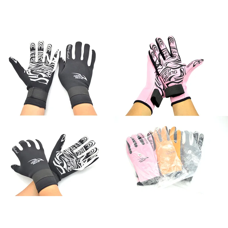 Wetsuit Gloves 2mm Printing Swimming Snorkeling Gloves Warm Non-Slip Underwater Swim Equipment Non-Slip Underwater Swim