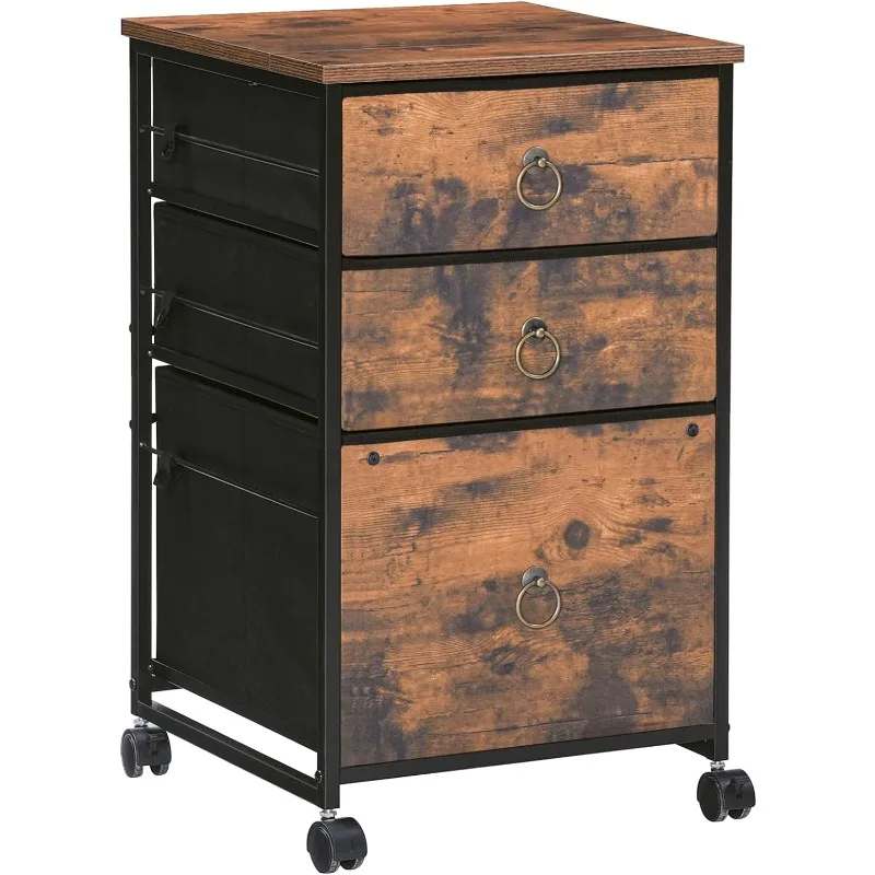 HOOBRO 3-Drawer File Cabinet, Vertical Filing Cabinet, Office Cabinet, Filing Cabinet for Home Office, Rolling Printer Stand
