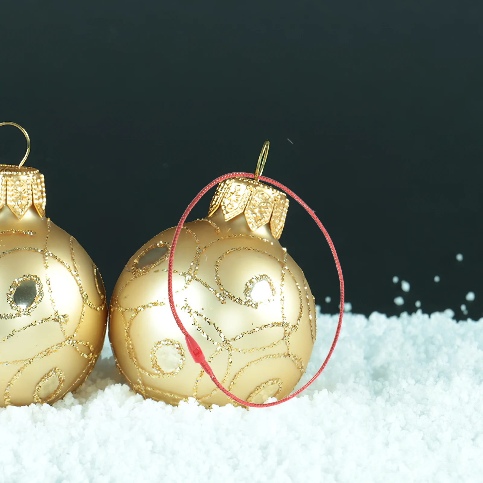 

100Pcs Snap Precut Christmas Ornament Hang Tag Fasteners Locking Strings Quick Hanging Ropes for Xmas Tree Fabric Hang Tag Ropes