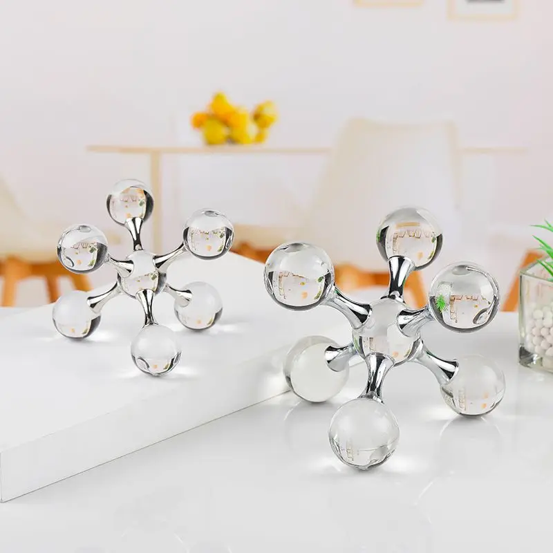 Creative Geometric Crystal Molecular Ball Ornament Modern Simple Desktop & Wine Cabinet Home Crystal Art Decoration