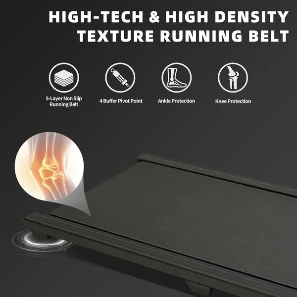 جهاز مشي تحت المكتب مع مائل، وسادة مشي محمولة 1.0 حصان، سعة 242 رطل، شاشة LED، 1.0-6.0 كم/ساعة #2