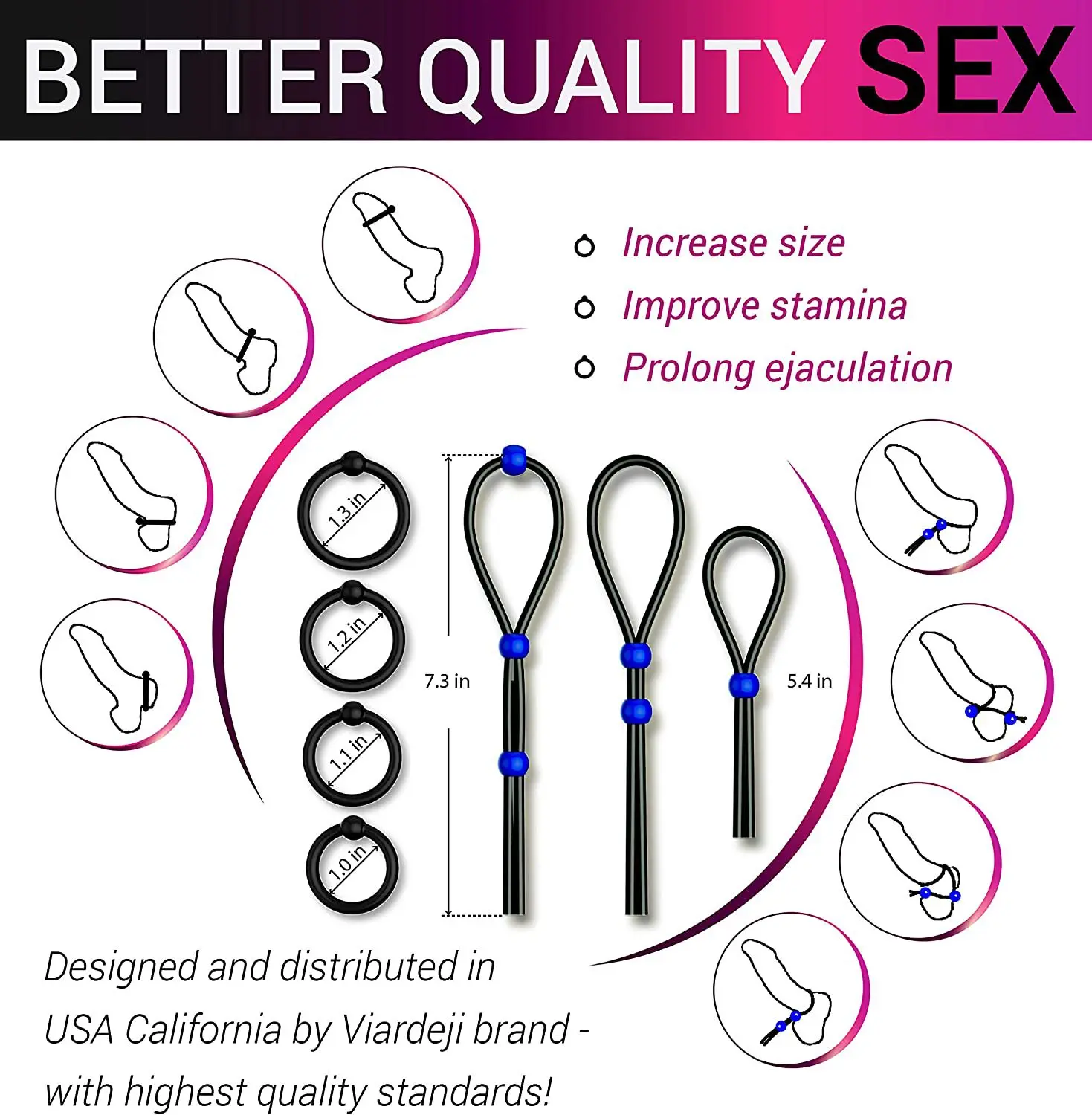 Penis Ring Rope Adjustable Sex Toys for Adults Men Silicone Ejaculation Delay Cock Scrotum Ring Male Lasting Cock Ring