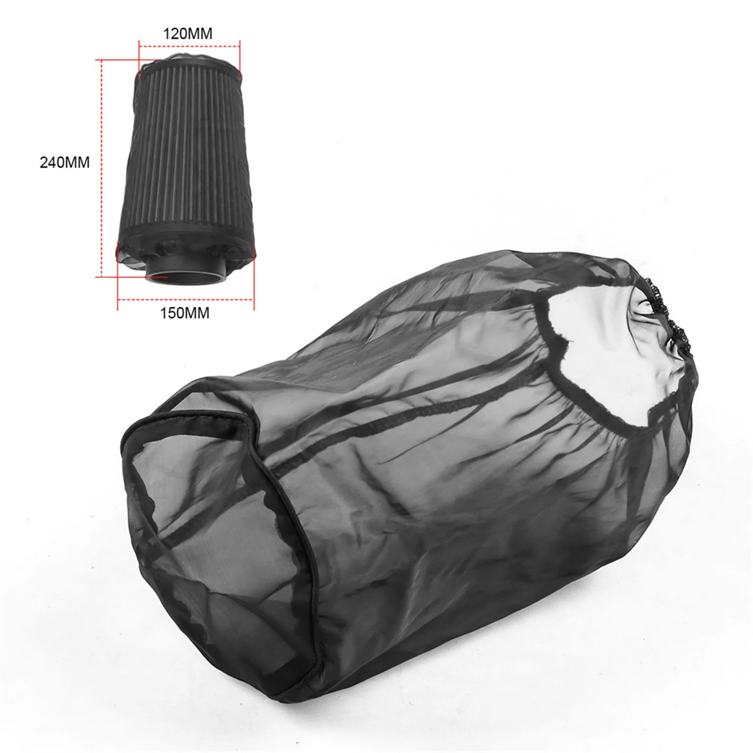 1PC S or L Universal Waterproof Cone Air Filter Cover for Harley models equipped with Compact Heavy Breather Air Cleaner Kits
