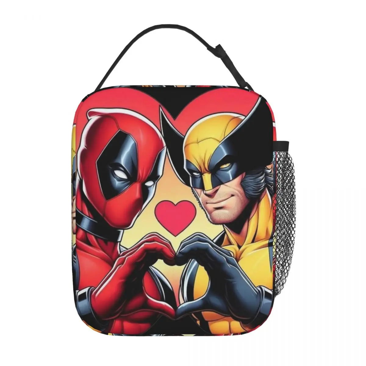 Deadpool e Wolvierine Best Friends borse per il pranzo isolate contenitore per il pranzo portatile borsa termica Tote Lunch Box School Travel Men