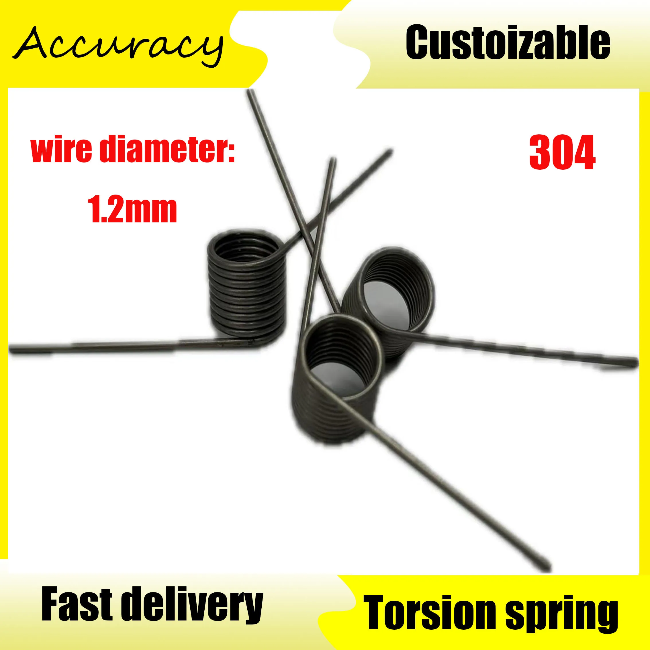 304 Custom Stainless Steel Torsion Spring V-Shape Hairpin 1.2mm Wire Diameter Stable Elasticity for Hardware And Tools 5PCS