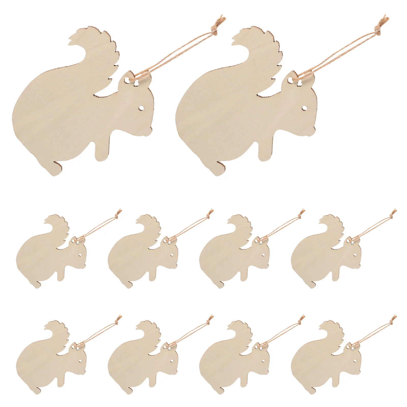 

50Pcs Wooden Squirrel Cutouts Unfinished Blank Animal Shapes DIY Hanging Ornaments Christmas Craft Supplies Squirrel Ornament