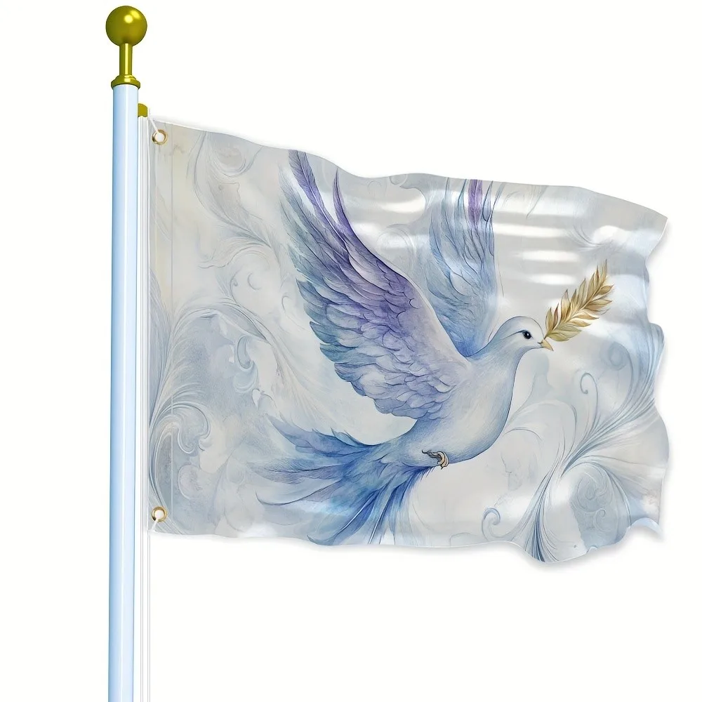 Peace Dove with Olive Branch Garden Flag Polyester Outdoor Lawn and Porch Decoration