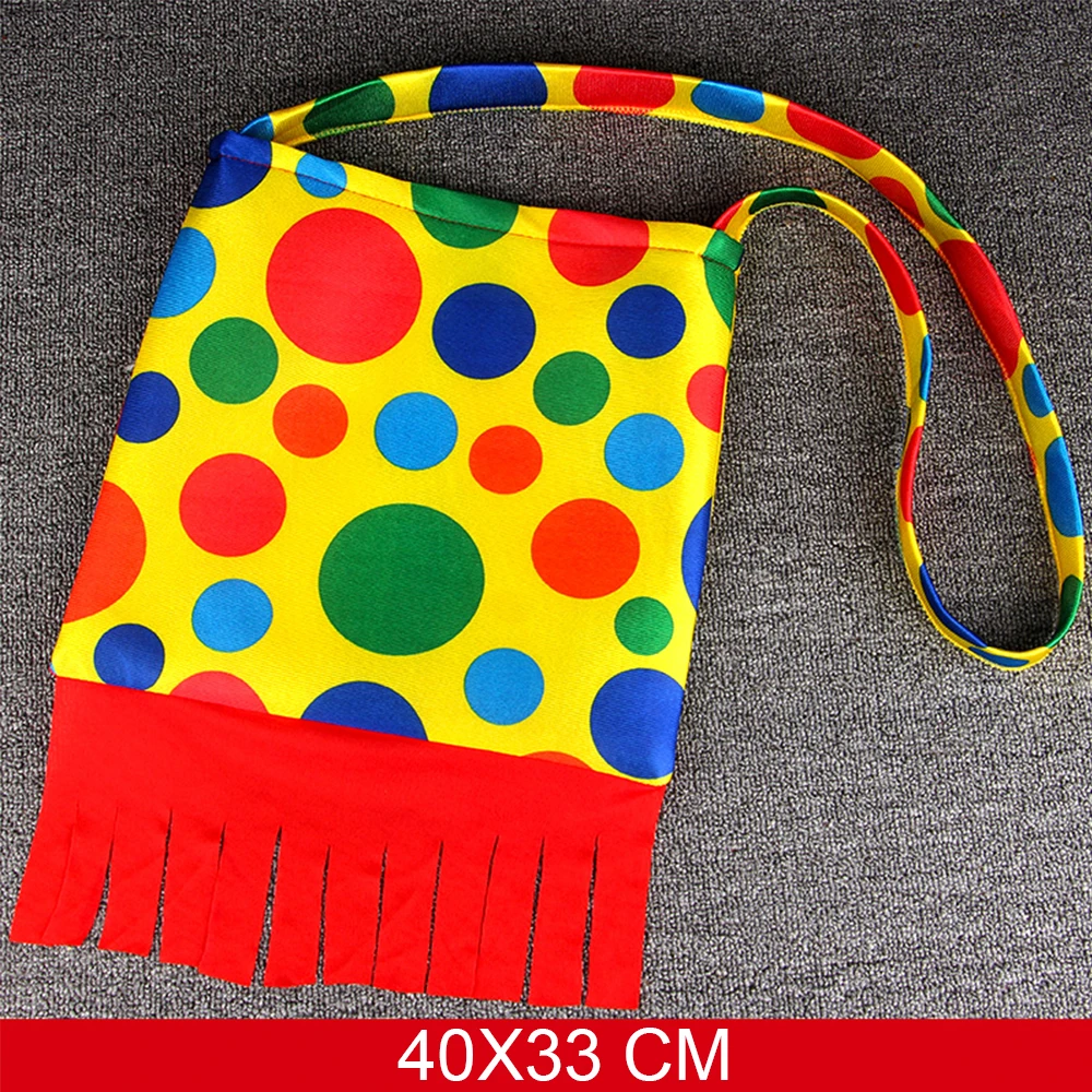 Clown Top Hat For Adults Circus Magic Show Shoulder Bag Pointy Hat Polka Dot Colorful Entertaining Activities Dress Up Props