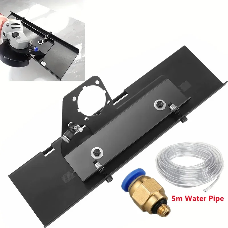 45° Chamfer Bracket Tile Cutter Rock Plate Cutting Tool for 100-type Angle Grinder Black with Water Inlet with 5m Water Pipe