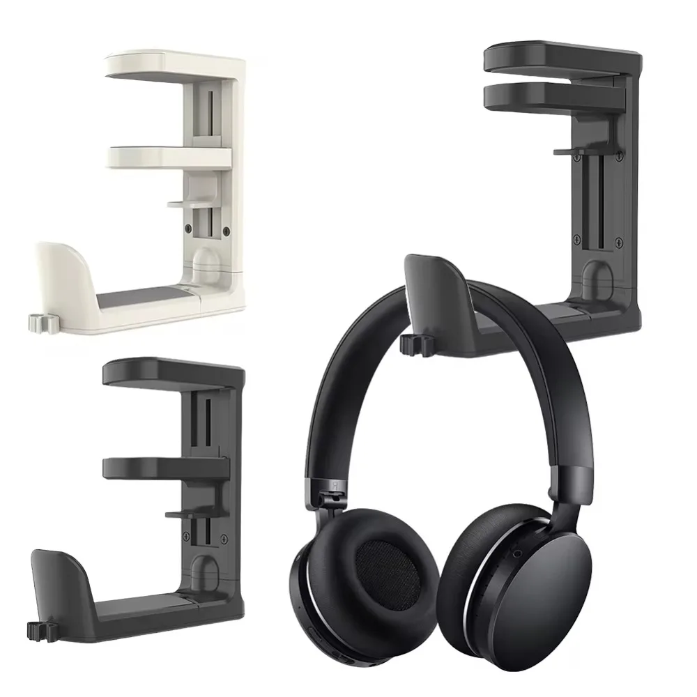 360° Rotating Desktop Headset Holder Adjustable Table Side Desk Hanger Hook Headset Accessories Punch-Free