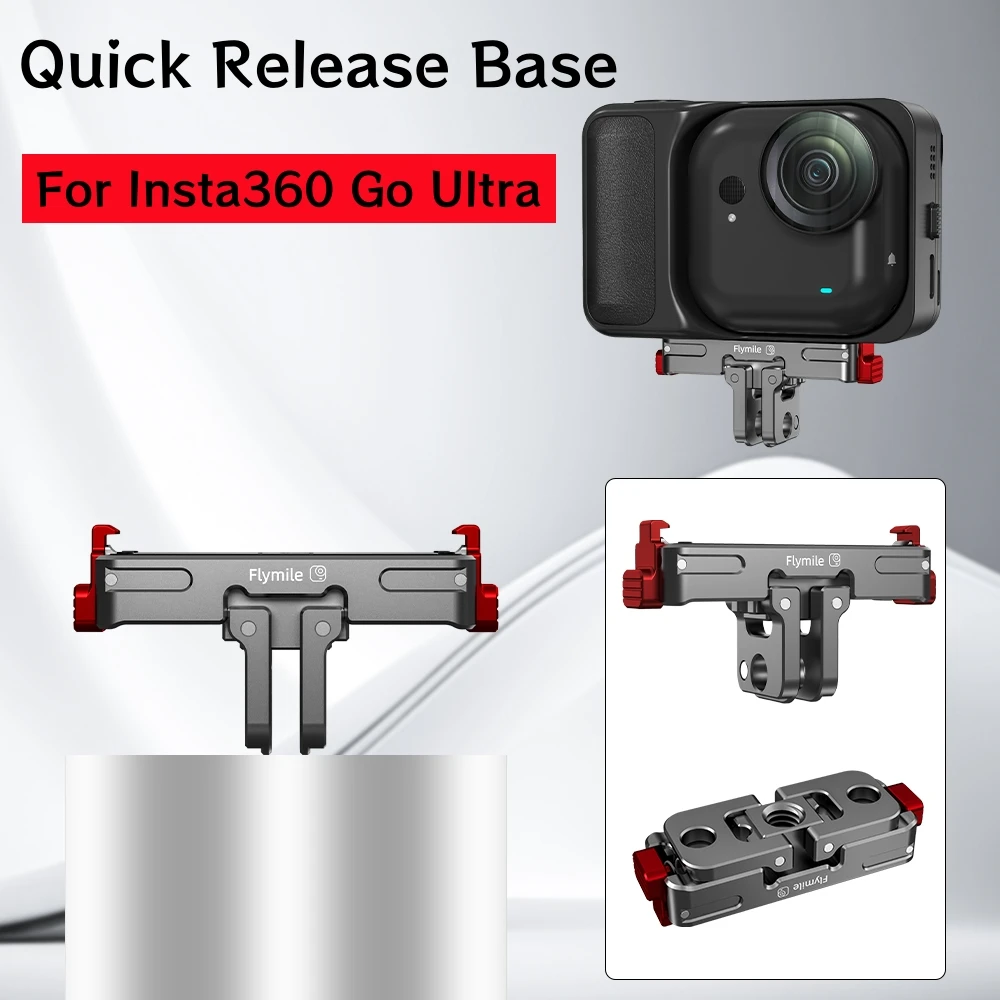 Magnetischer Schnellverschluss-Basishalter für Insta360 Go Ultra, Verlängerungshalterung aus Aluminiumlegierung, Adapterhalterung, Kamerazubehör