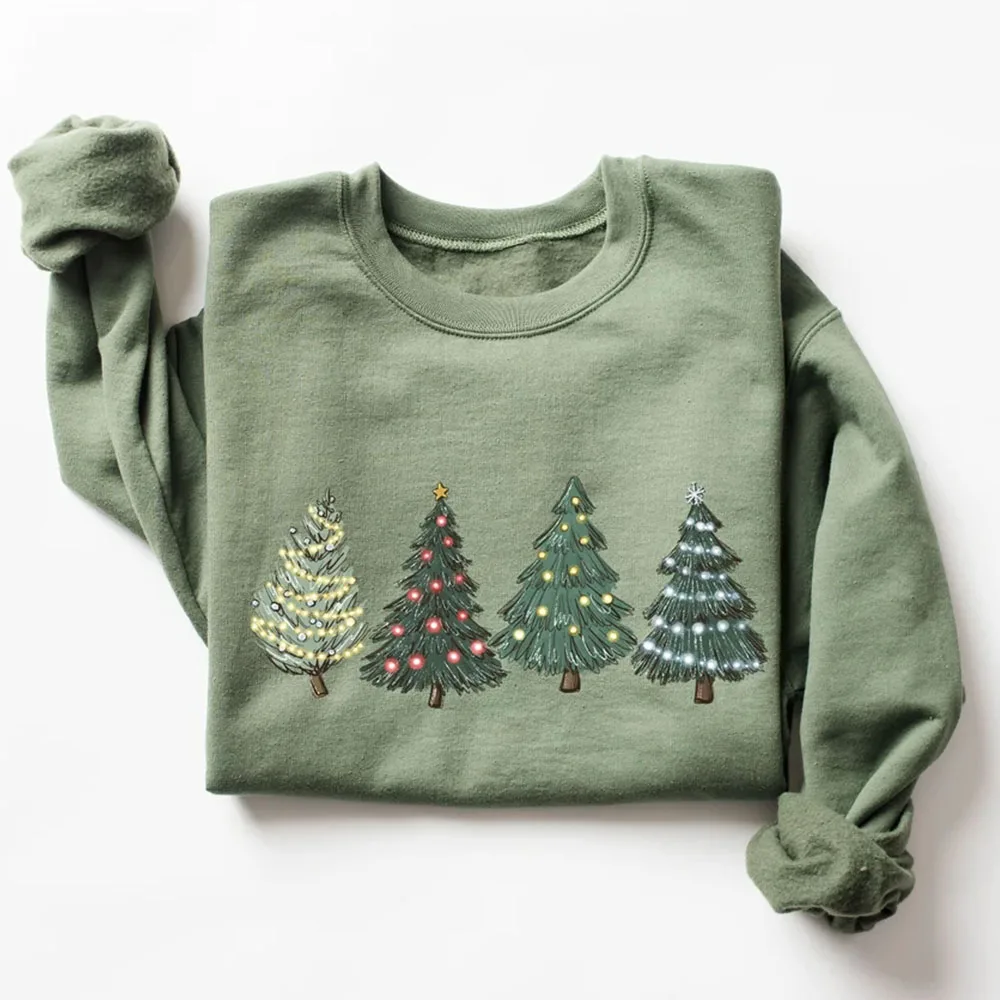 Green Tree Christmas Womens Clothing Christmas Tree Women’s Clothes Holiday Winter Women Clothing Christmas Colour Hoodies Women