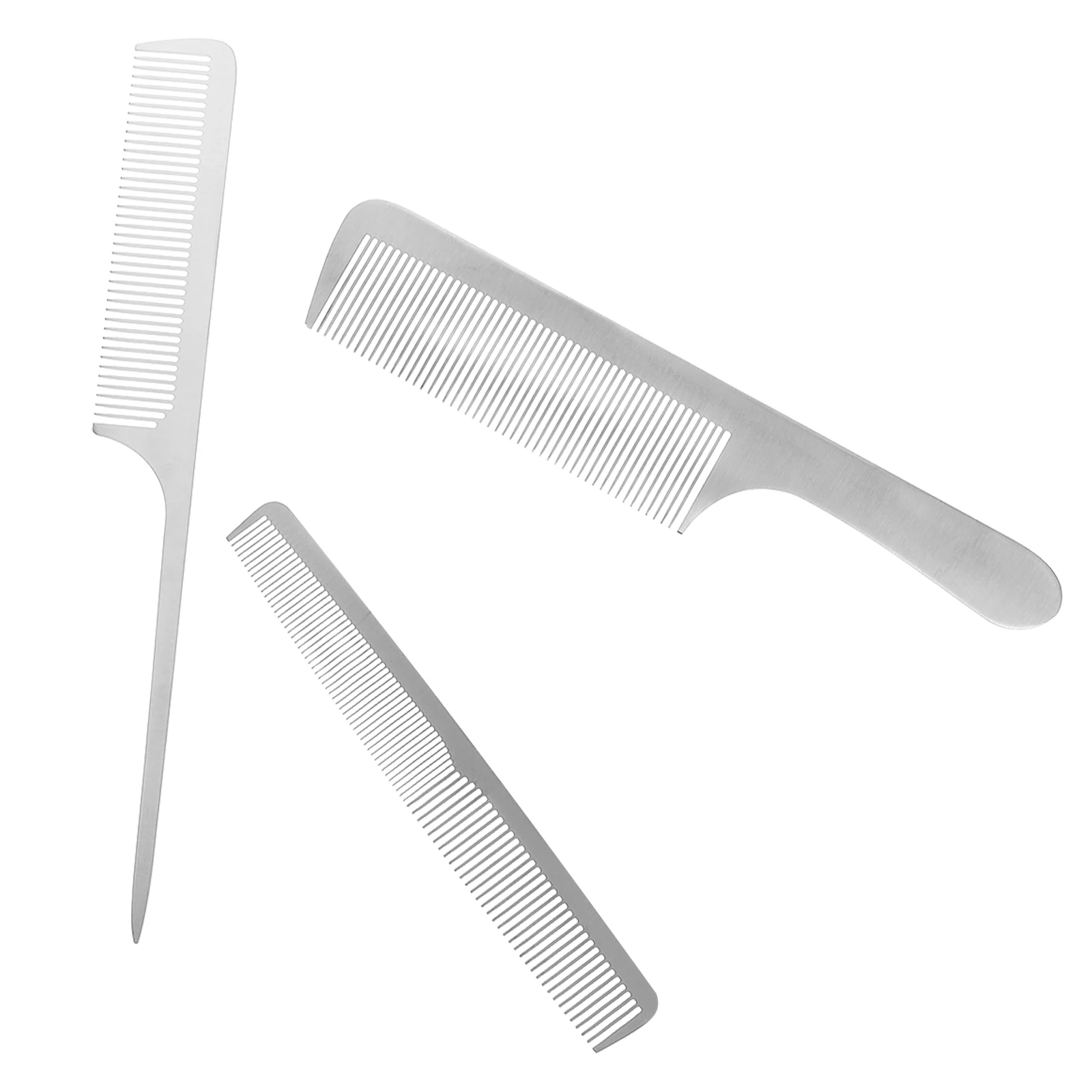 

3pcs Styling Comb Stainless Steel Durable Anti static Hair Cutting Comb Set Salon Hairdressing Highlighting Barber Combs Set