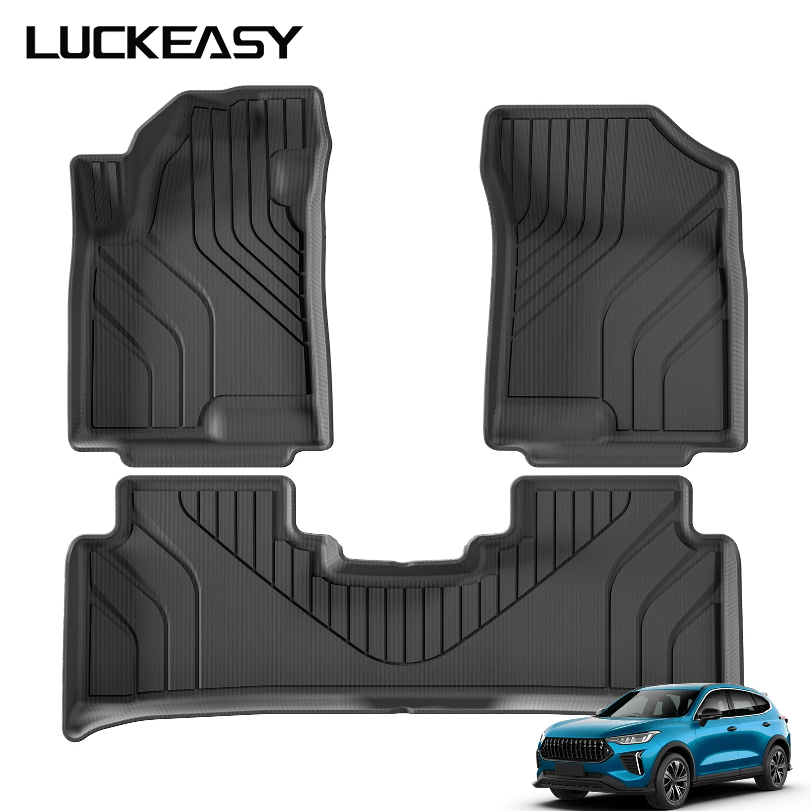 LUCKEASY für Haval Jolion 2021-2024 (Benzinversion) Auto-Fußmatten Schutzmatte Zubehör Kofferraummatte Nur für Linkslenker