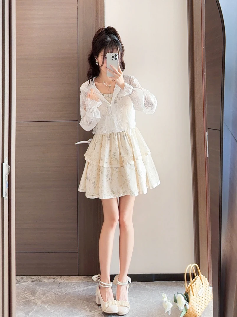 

Женская свободная кофта Huaqizhi с цветочным кружевом и капюшоном, защита от солнца, длинный рукав, милый стиль, универсальный топ для женщин, фасон «Принцесса»