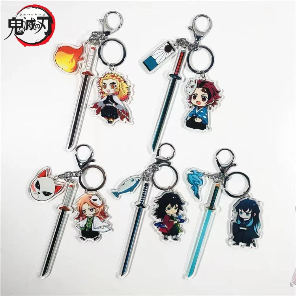 Anime Demon Slayer Animation Acryl-Schlüsselanhänger Kamado Nezuko Kamado Schultaschenanhänger Cartoon-Charakter-Design Perfektes Geschenk für Kinder