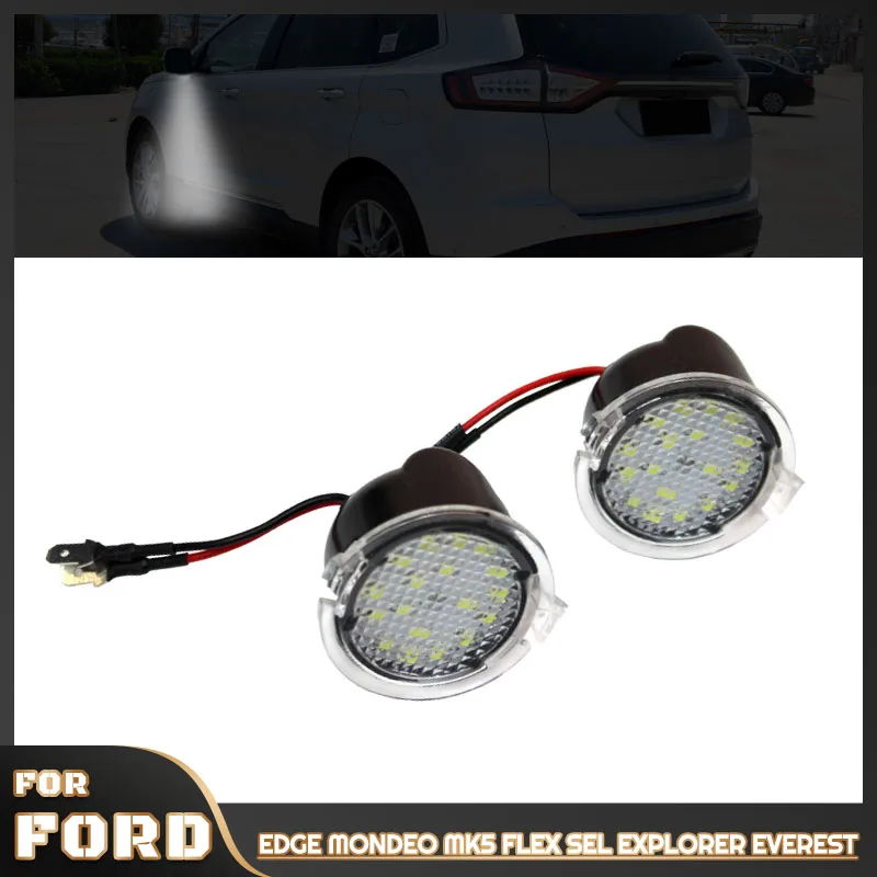 For Ford F-150 Mondeo MK5 Edge Fusion Explorer Flex Taurus Mustang Light 2PCS Car Led Under Side Rearview Mirror Puddle Light