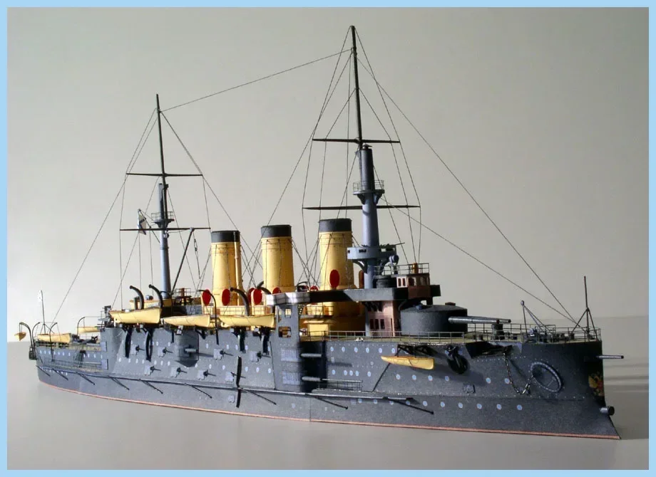 53cm 1:250 DIY Czar Russia Navy Oslabya Battleship Military Paper Ship Model Kits for Home Decor toys for children 3D Boat Ship