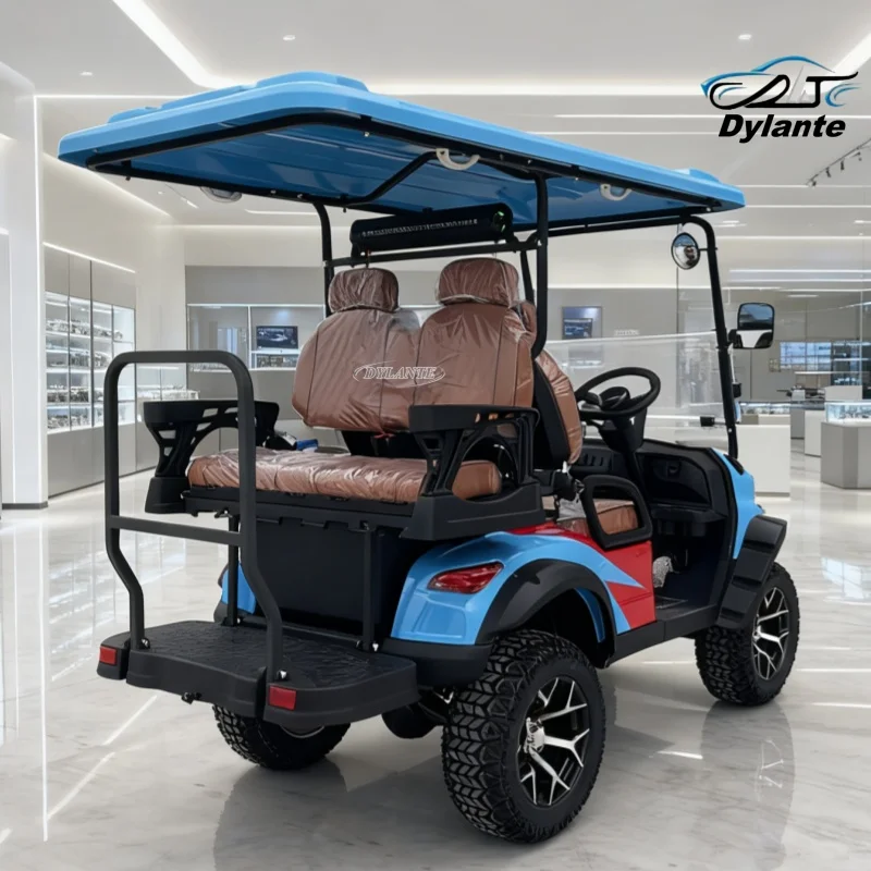 عربة جولف مصنوعة في الصين ببطارية ليثيوم ذات 4 مقاعد مصنوعة من سبائك الألومنيوم بالكامل ومجهزة بمحرك تيار متردد 72 فولت 5 كيلو وات مناسبة لدورات الجولف #4