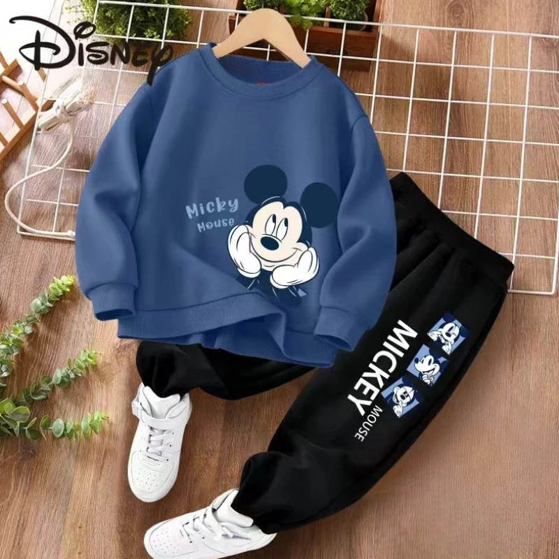 Spring Autumn ChildrenClothes Set Kid Boy Disney Mickey Sweatshirts Pullover & Pants 2pcs Suit Children Long Sleeve Casual Suit