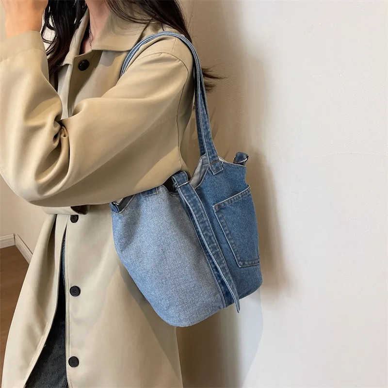 

Small Canvas Women Shoulder Crossbody Bag Female Tote Shopper Bag 2026 Lightweight Denim Fashion Cloth Japanese Woman Handbag