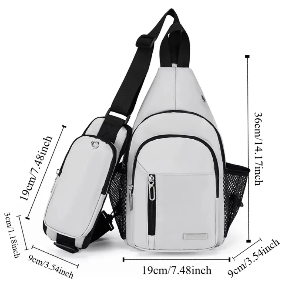 Fashion Glow Men's Chest Bag Large Capacity Multifunctional Nylon Crossbody Bag Commuting Waterproof Casual Phone Pouch Outdoor