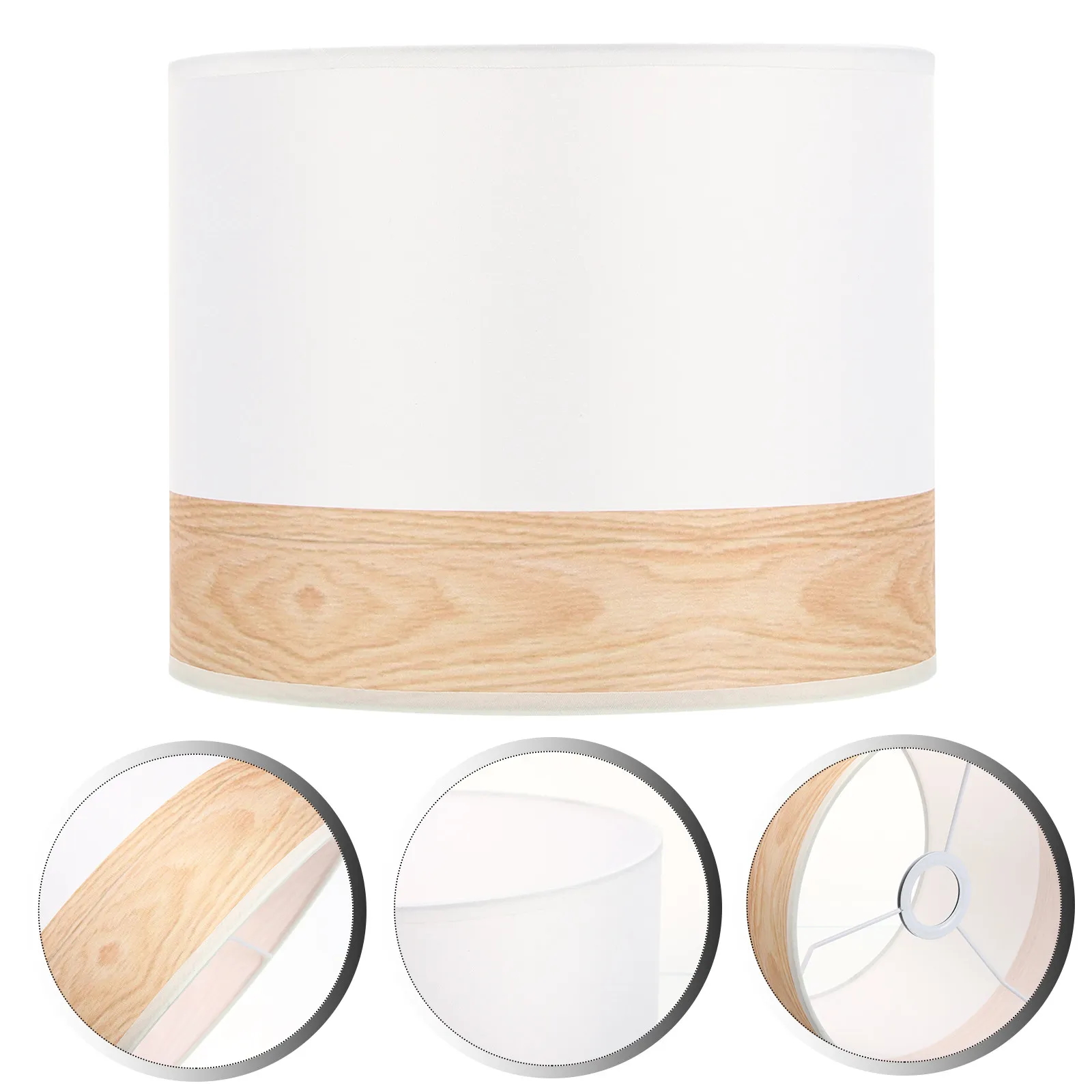 Small Hand-Painted Lampshade E27 Base Barrel Drum Cloth Wall Light Shade Replacement for Bedroom Living Room Indoor Light Cover