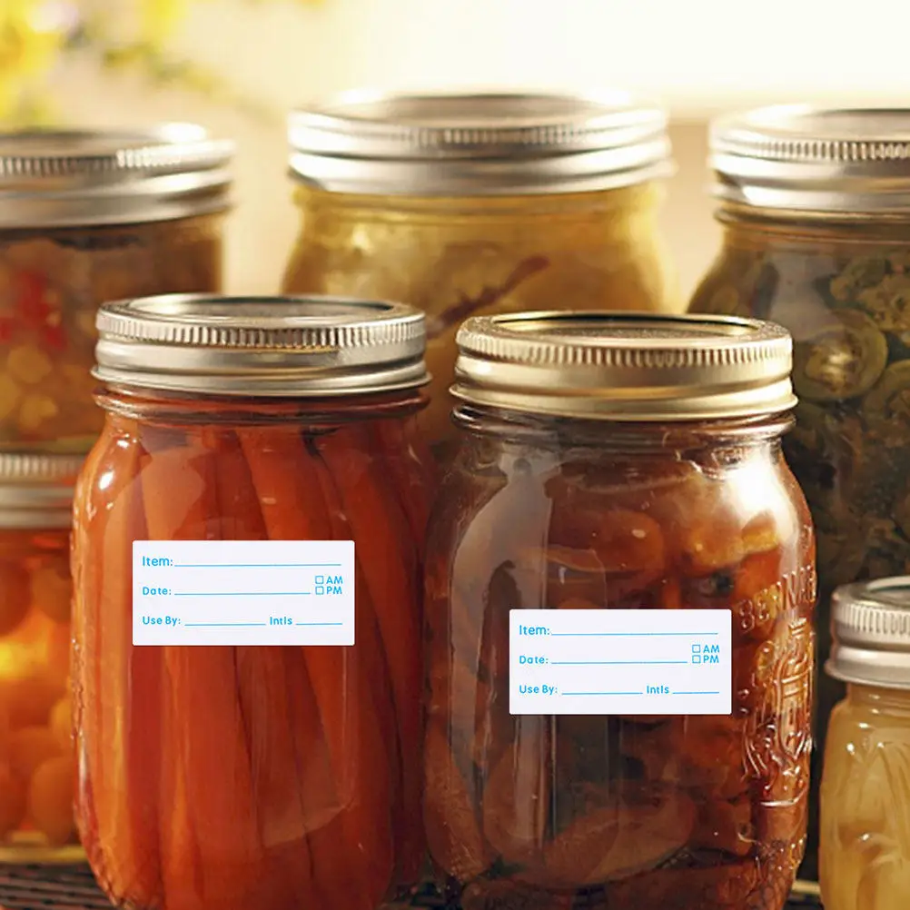 

2 рулона вращающихся этикеток для продуктов, многоразовые, съемные, самоклеящиеся наклейки для контейнеров с едой