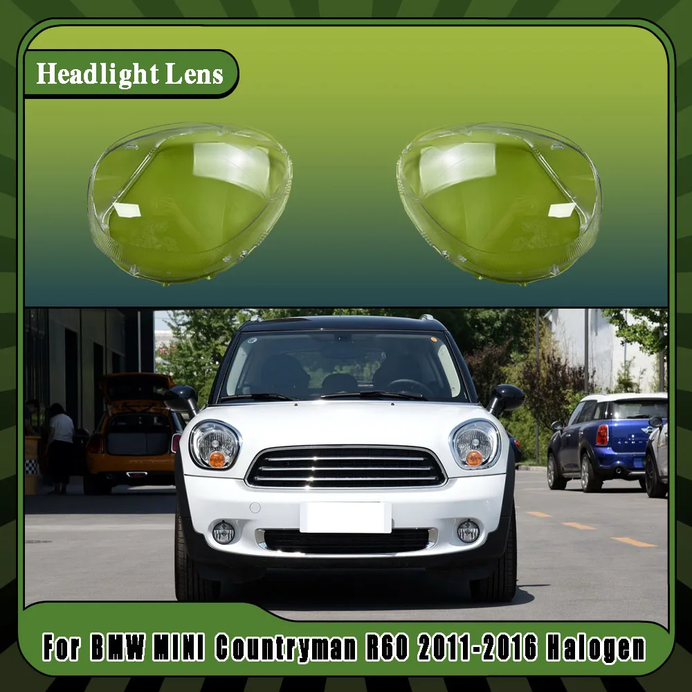 Halogen Car Headlight Lens Cover Transparent Lampshade Clear Headlamp Cover Lamp Shell For BMW MINI Countryman R60 2011-2016