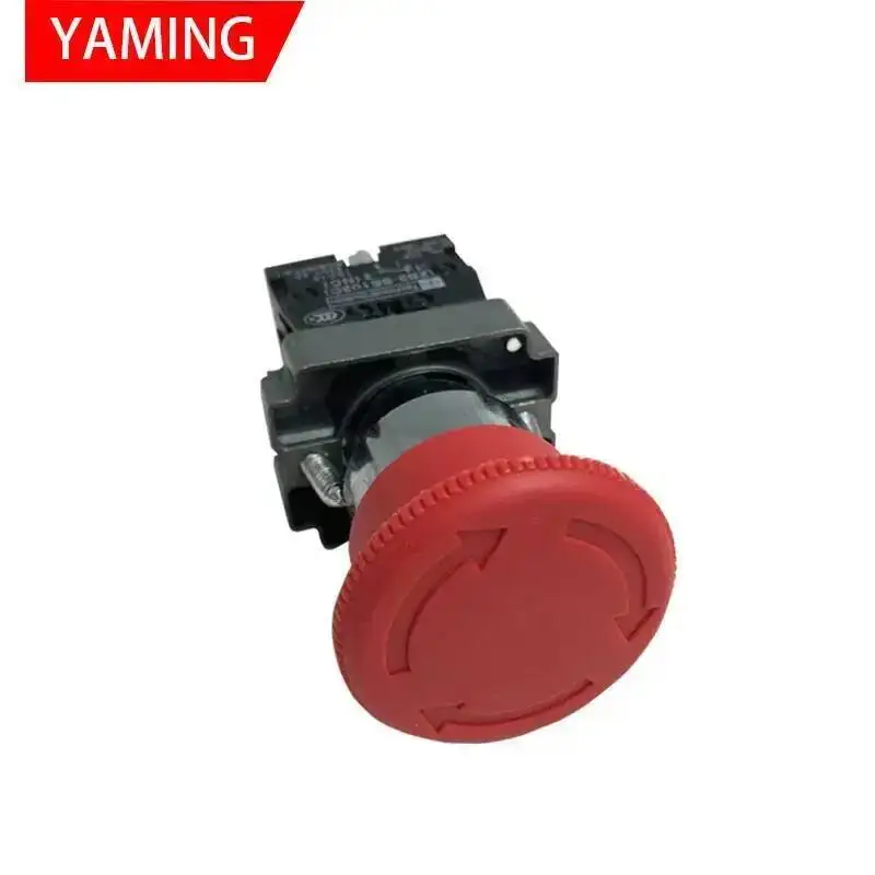 10a 22mm cogumelo vermelho cabeça redonda energia parada de emergência botão interruptor 1nc normalmente fechar XB2-BS542