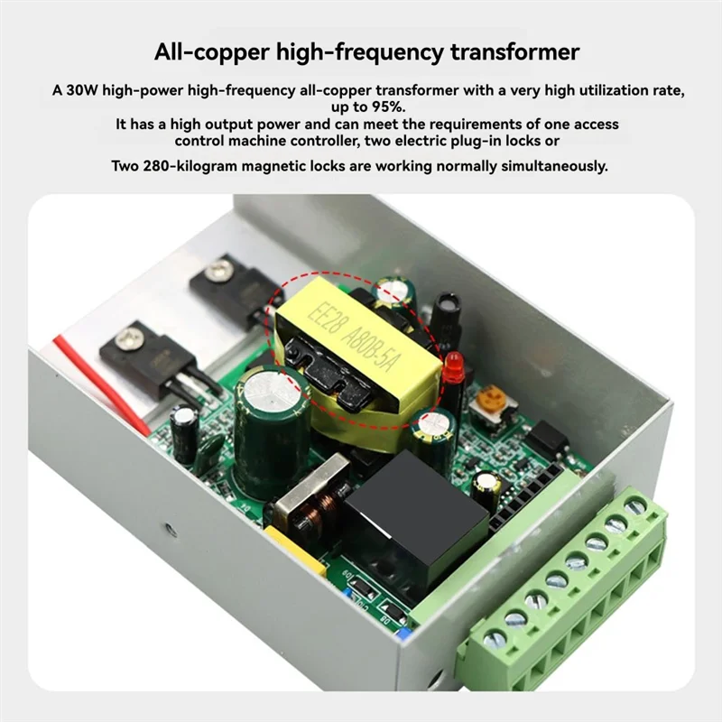 FEDI-DC12V Power Supply Controller For Video Intercom System Compatibility 100-240V AC Switch Adapter For Door Locks